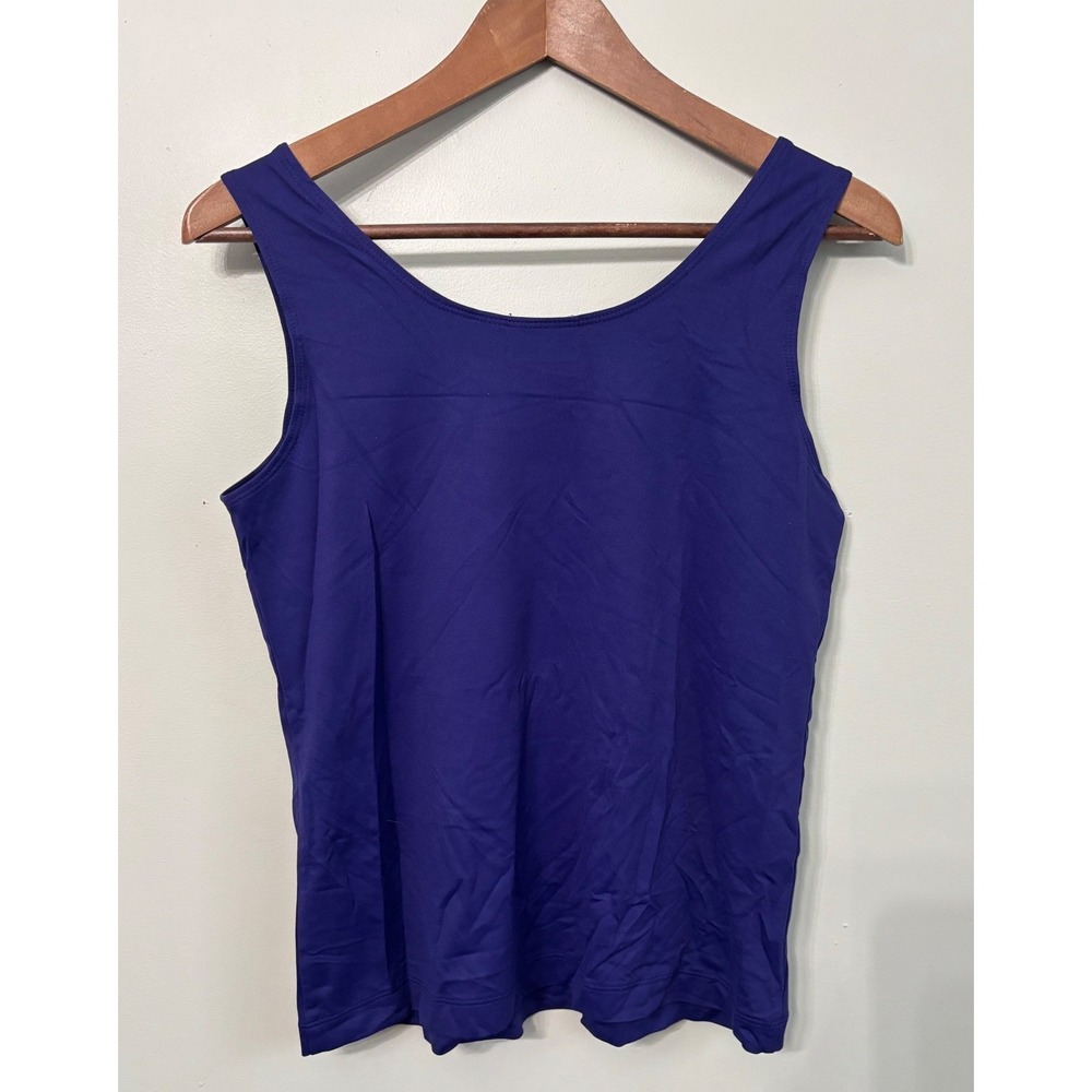 Chicos Purple Tank Top Size 1 (US M) Basic Knit Sleeveless Scoop Neck Stretch - Picture 3 of 3